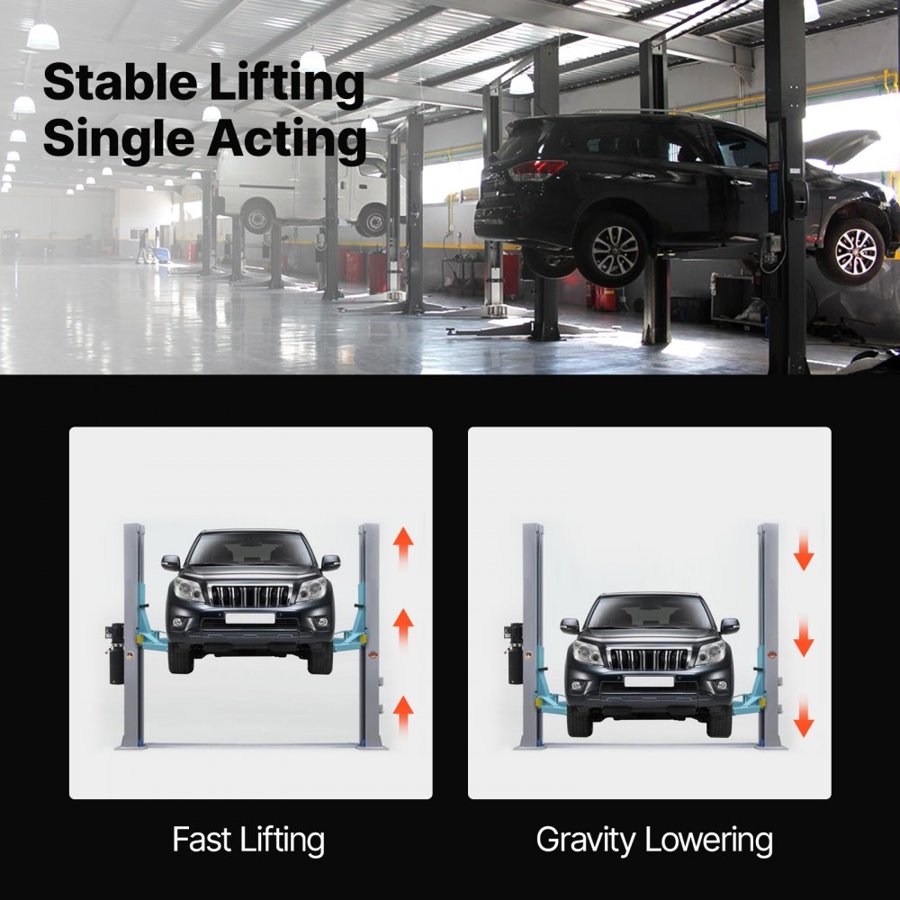 VEVOR 10L Hydraulic Pump, 2.2KW Hydraulic Dump Trailer Pump Single Acting, 22Mpa Max Relief Pressure, 6.3L/min Flow Rate, AC220-240V Hydraulic Power Unit Car Lift (Vertical Installation)