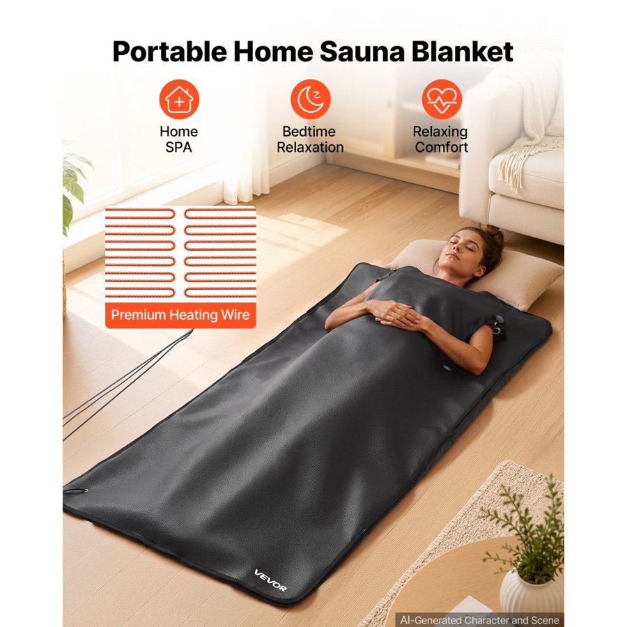 VEVOR Infrared Sauna Blanket for Detox – 180 x 90 cm, 650W