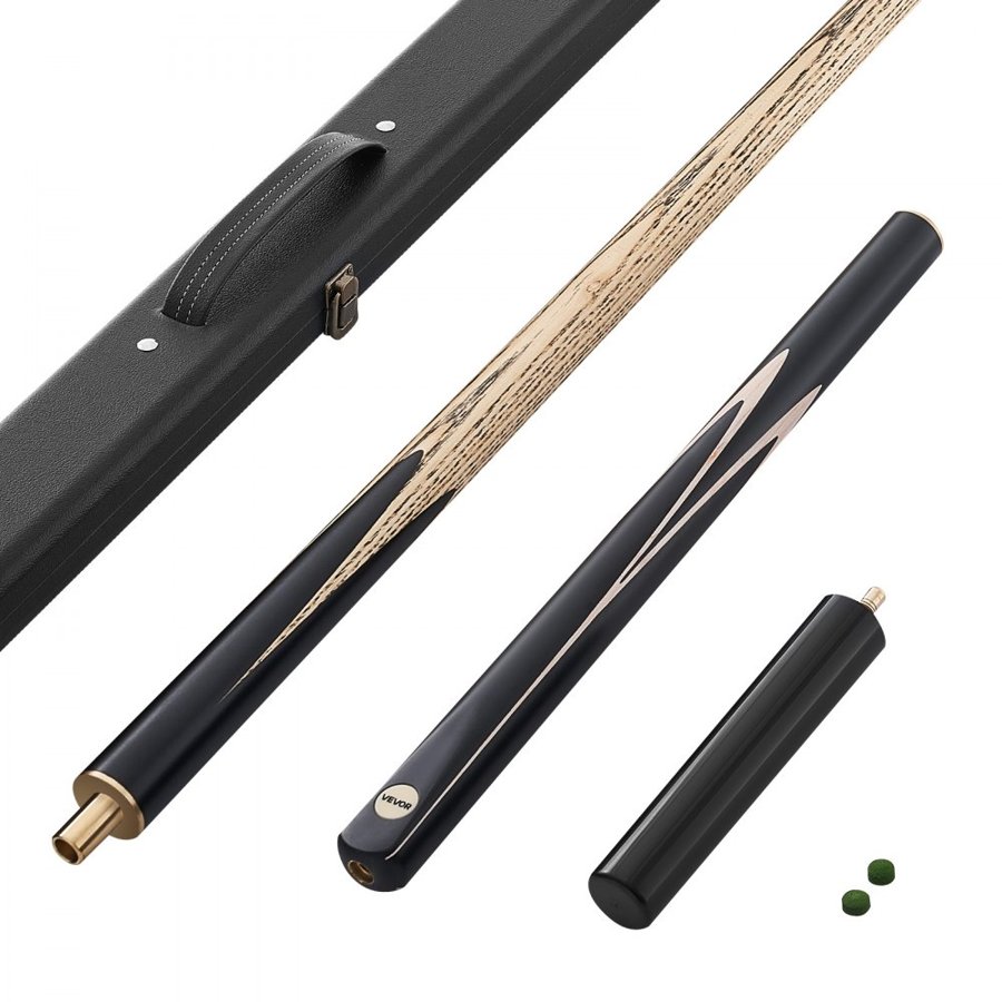 VEVOR Pool Cue, 1447.8mm Jointed Snooker Cue, Snooker Cues Stick with Extension Rod & 9.7mm Leather Tip, 538g Pools Stick for Professional Pool Table, Bar, Home, Office, Includes Wooden Case