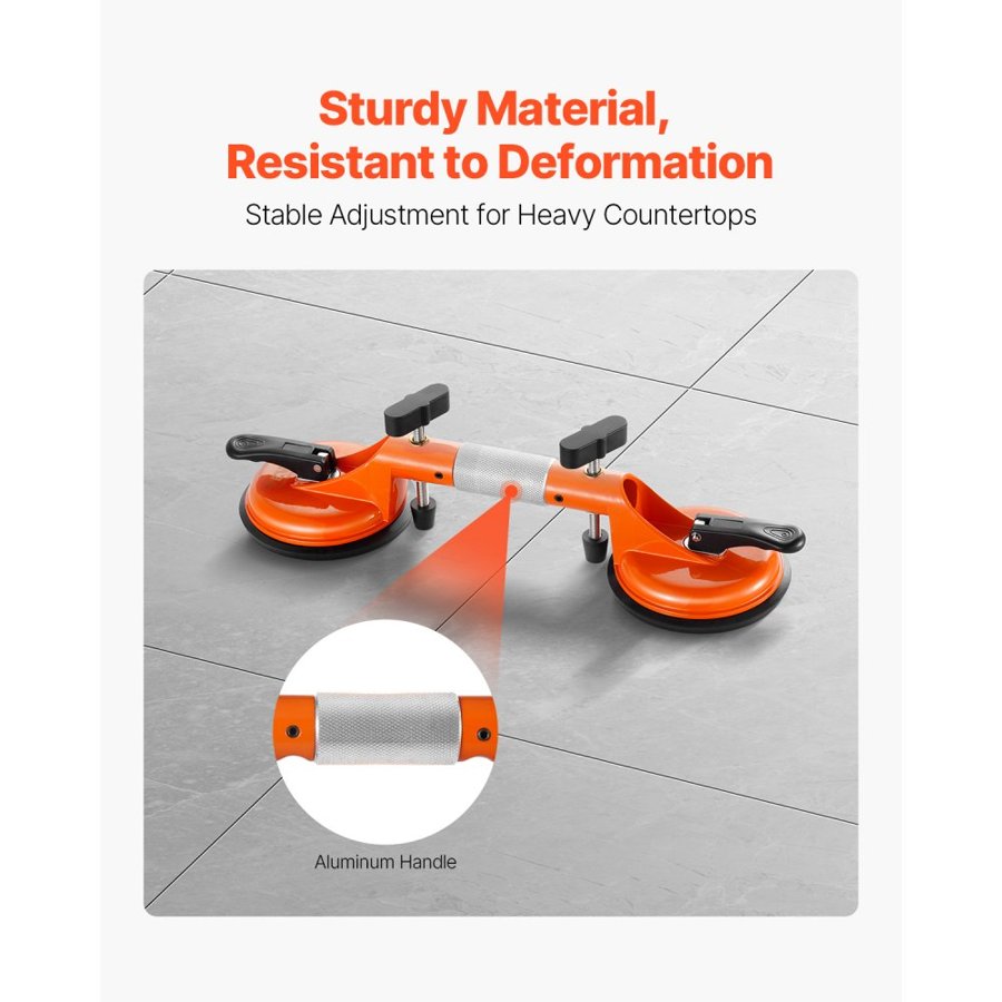VEVOR Seamless Seam Setter, 2 Packs Granite Seam Setter with 5 in Vacuum Suction Cups, Seam Joiner for Seam Joining & Leveling, 180° Adjustable, Countertop Installation Tool for Tile Stone Marble Slab