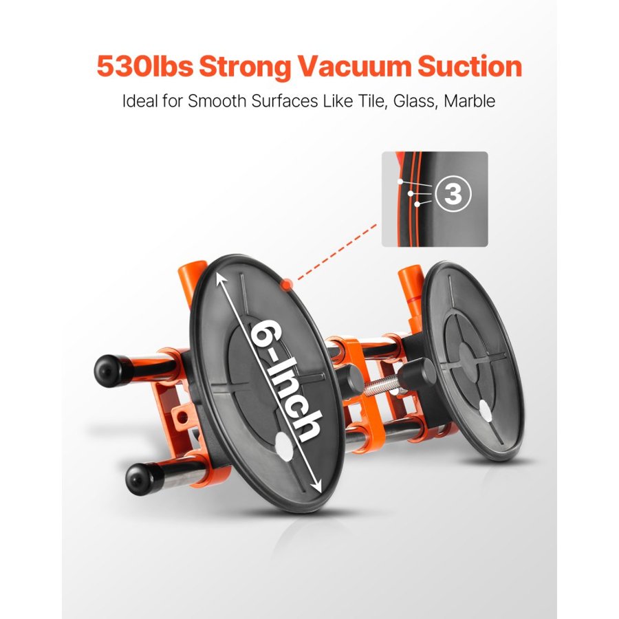VEVOR Seamless Seam Setter – 6-Inch Suction, 530 lbs hold