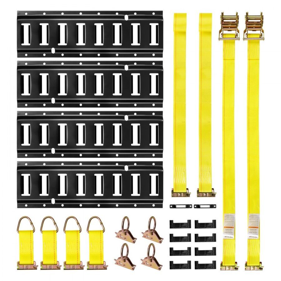 VEVOR E Track Rails – 4 Pack, 1.3 Ft, 1500 Lb Kit Set