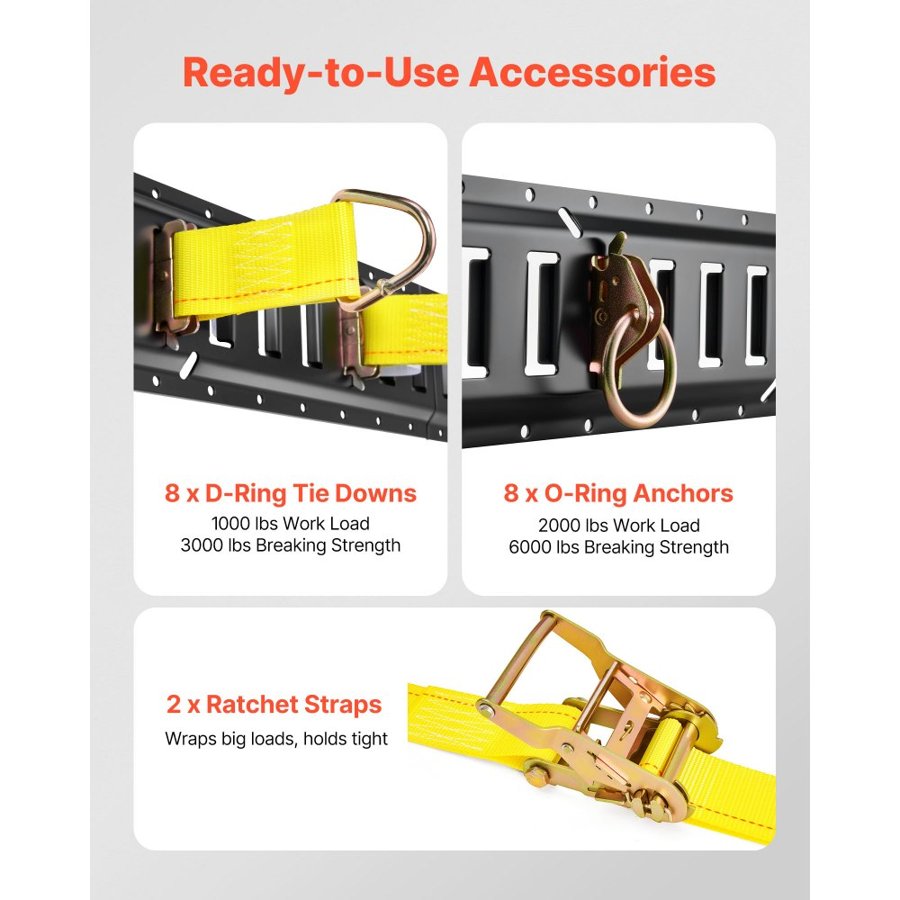 VEVOR E Track Rails for Trailer – 8 Pack, 1,500 lb Secure