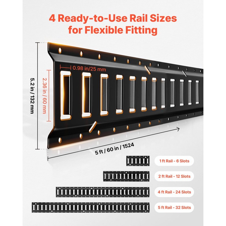 VEVOR E Track Rails for Trailer – 8 Pack, 1,500 lb Secure