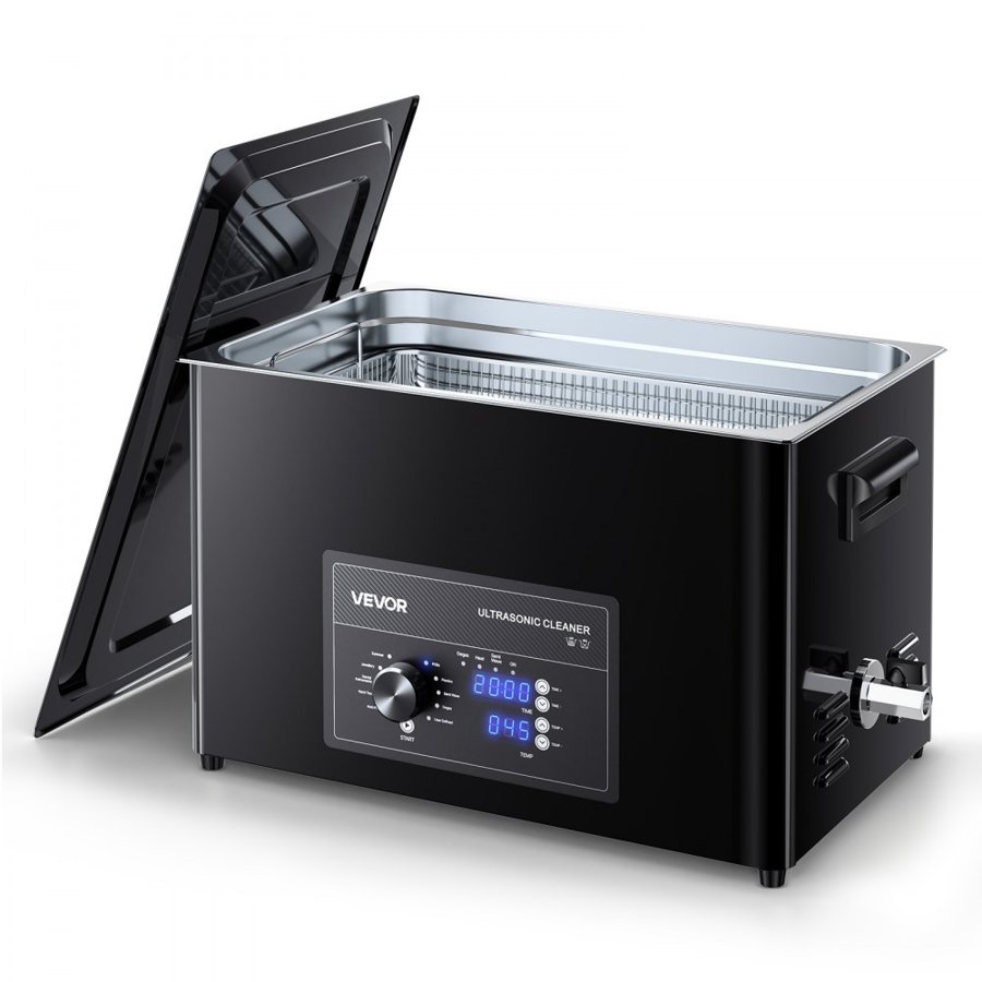 VEVOR 30L Ultrasonic Cleaner, Professional Ultrasonic Cleaner Machine with Knob Control, Stainless Steel Cleaning Machine with Basket and Cleaning Ball, for Watches, Razors, Jewelry, Coins and More