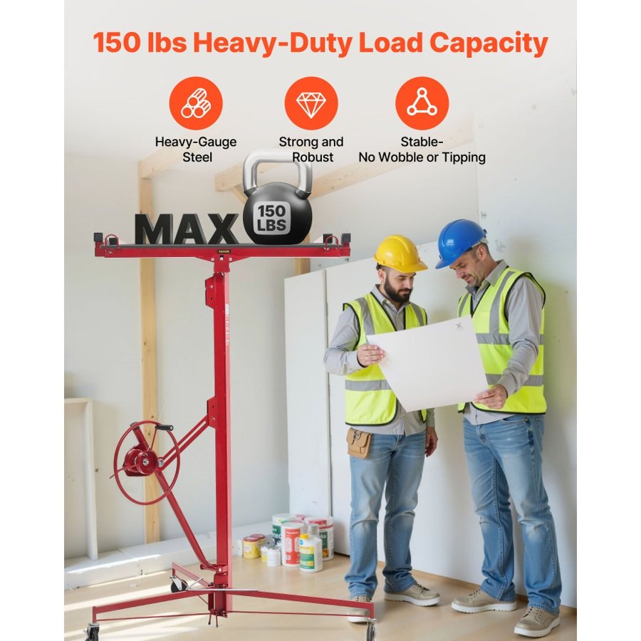 VEVOR Drywall Panel Lift – 16 ft, 150 lbs, Arm Hoist