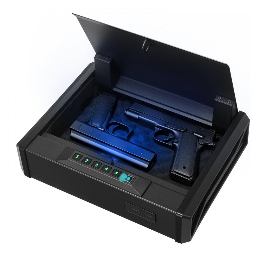 VEVOR Biometric Pistol Case – Fingerprint, Code, 2 Pistols