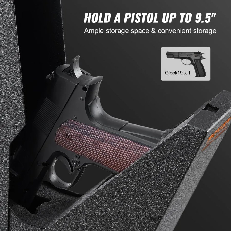 VEVOR Mounted Gun Safe for Pistols Biometric Gun Safe 3 Access Ways for 1 Pistol