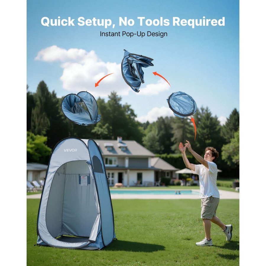 VEVOR Pop Up Privacy Tent – 47x47x75", 190T, UPF50, PU2000