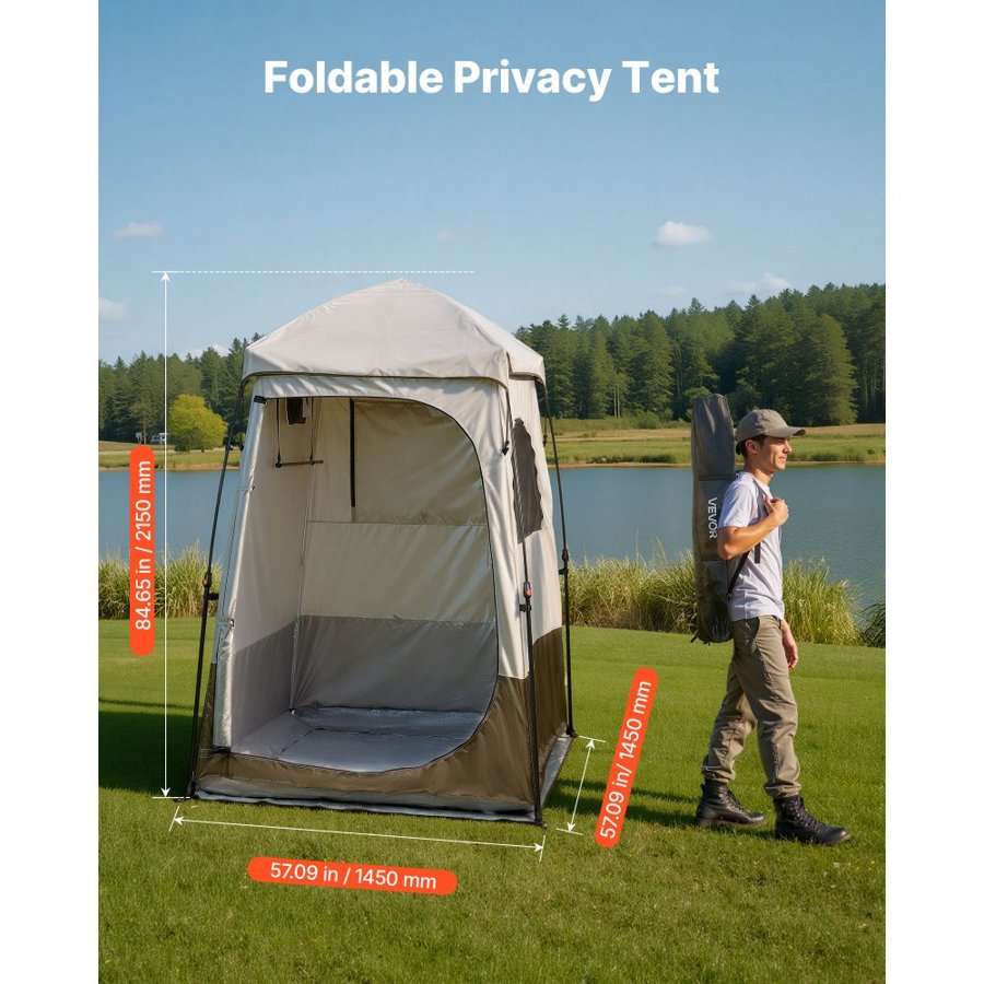 VEVOR Outdoor Privacy Tent – 57x57x85", UPF 50, Waterproof