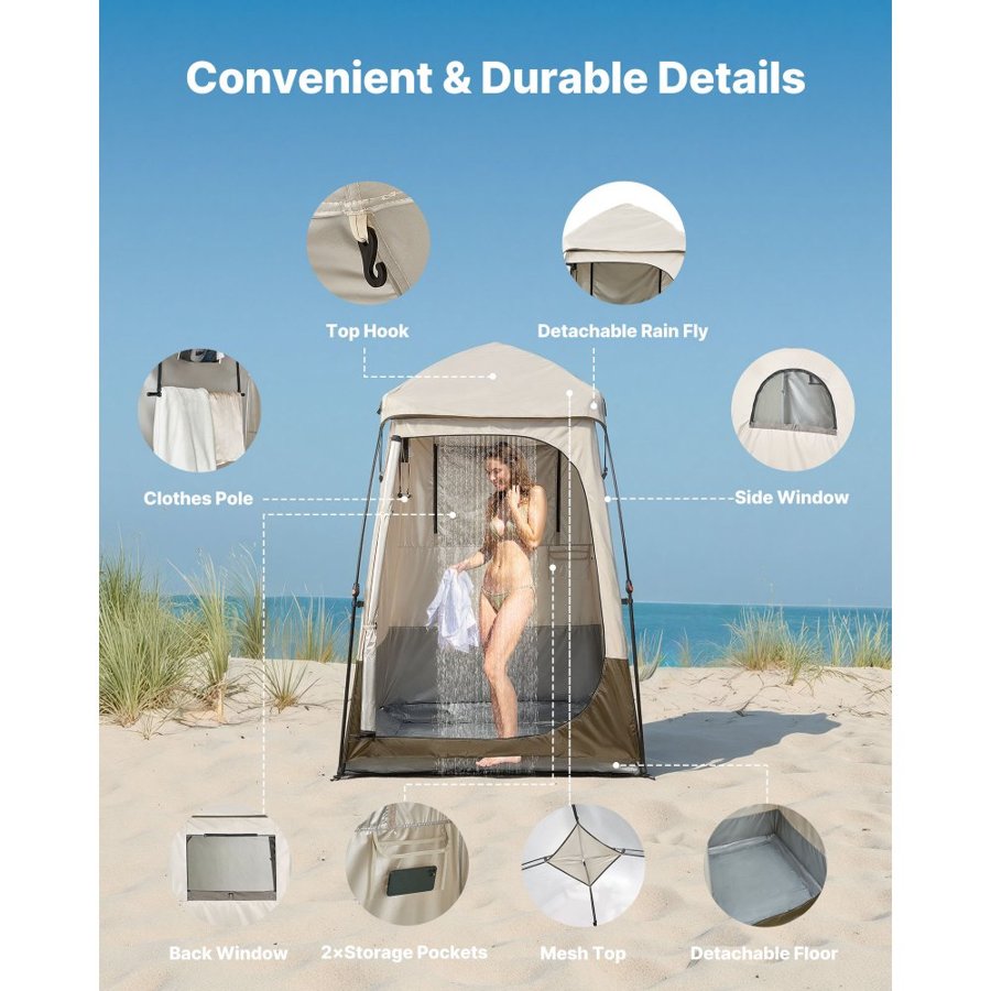 VEVOR Outdoor Privacy Tent – 57x57x85", UPF 50, Waterproof