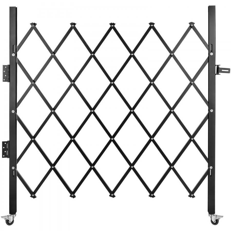 VEVOR Single Folding Security Gate,170 × 131 cm(W × H)Folding Door Gate, Steel Accordion Security Gate, Flexible Expanding Security Gate, 360° Rolling Barricade Gate, Scissor Gate or Door with Padlock