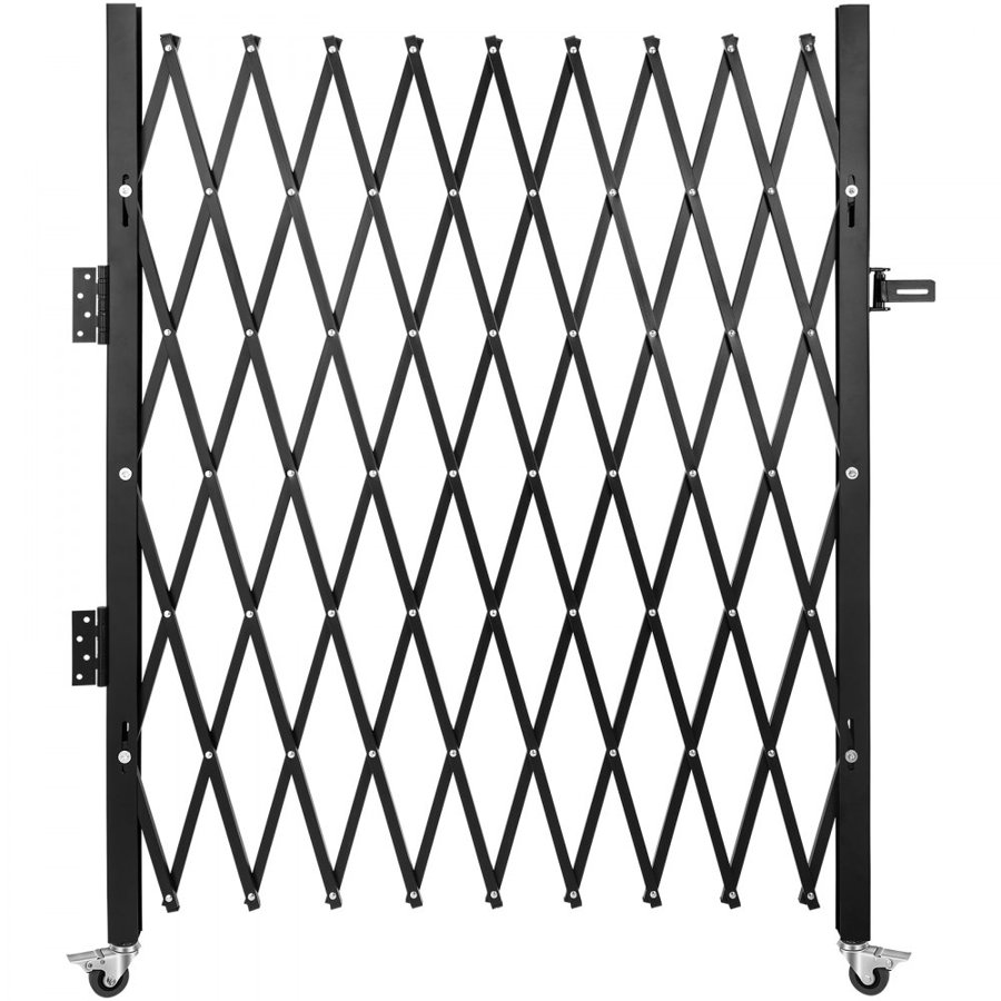 VEVOR Single Folding Security Gate,  190 × 131 cm(W × H) Folding Door Gate, Steel Accordion Security Gate, Flexible Expanding Security Gate, 360° Rolling Barricade Gate, Scissor Gate or Door with Padlock