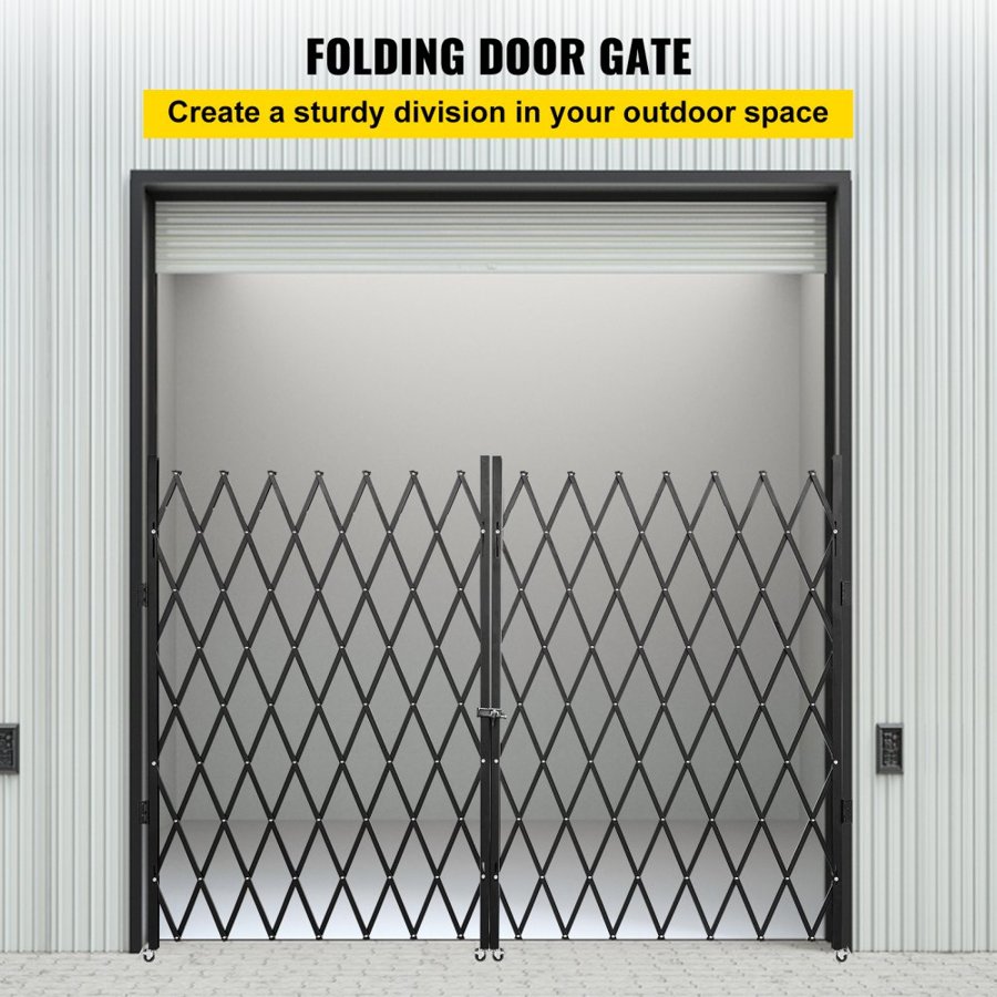 VEVOR Double Folding Security Gate Folding Door Gate 310 × 154 cm(W × H)Scissor Gate