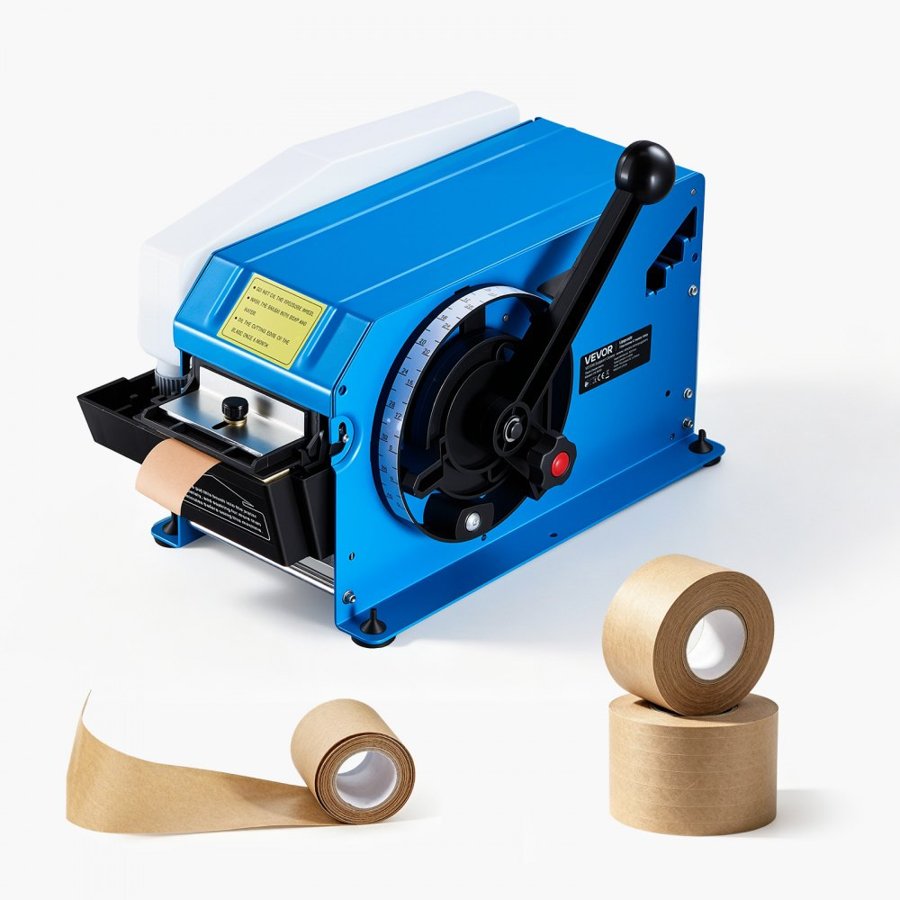 VEVOR Water-Activated Tape Dispenser 4–40 Inch Kraft Gummed Tape Cutter, 10.2–101.6cm Adjustable Cut Length, 40–100mm Tape Width, Manual Water-Activated Tape Cutter for Carton Sealing & Box Packing