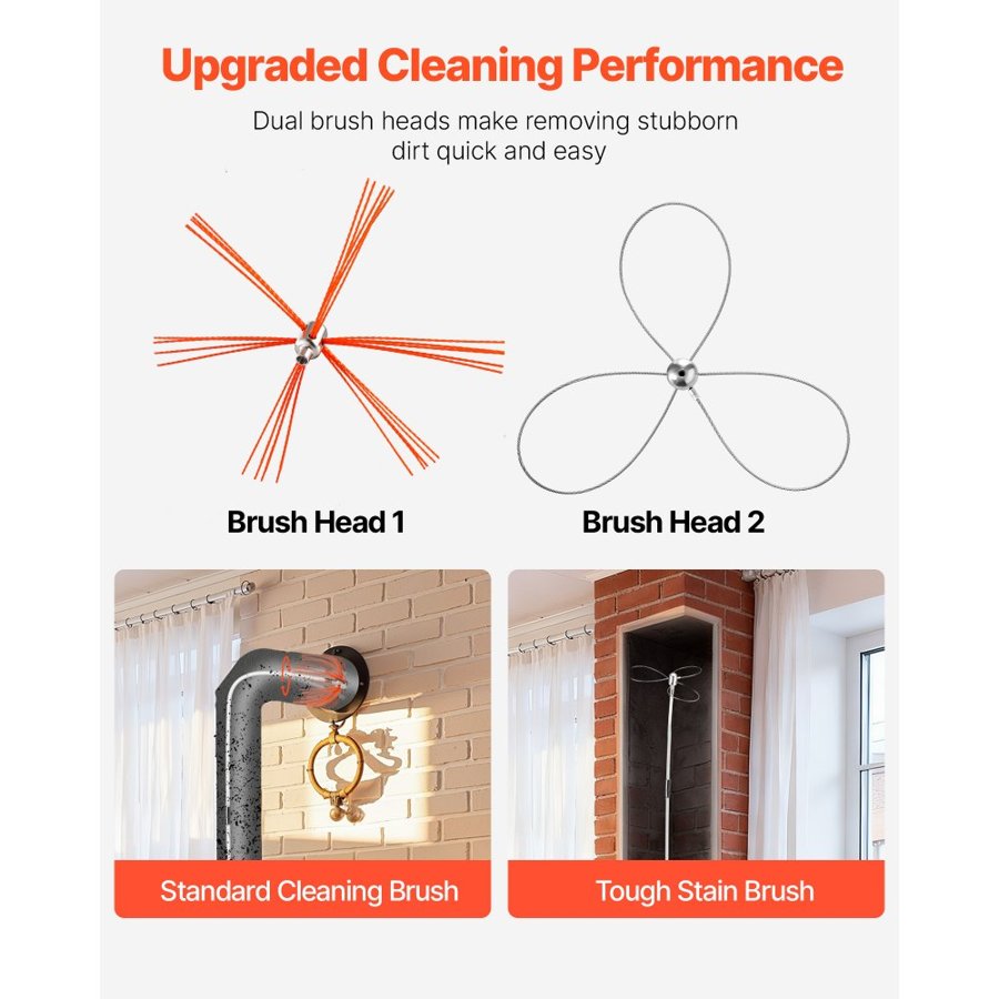 VEVOR Chimney Sweep Brush Kit – 10m, Dual Brush Heads