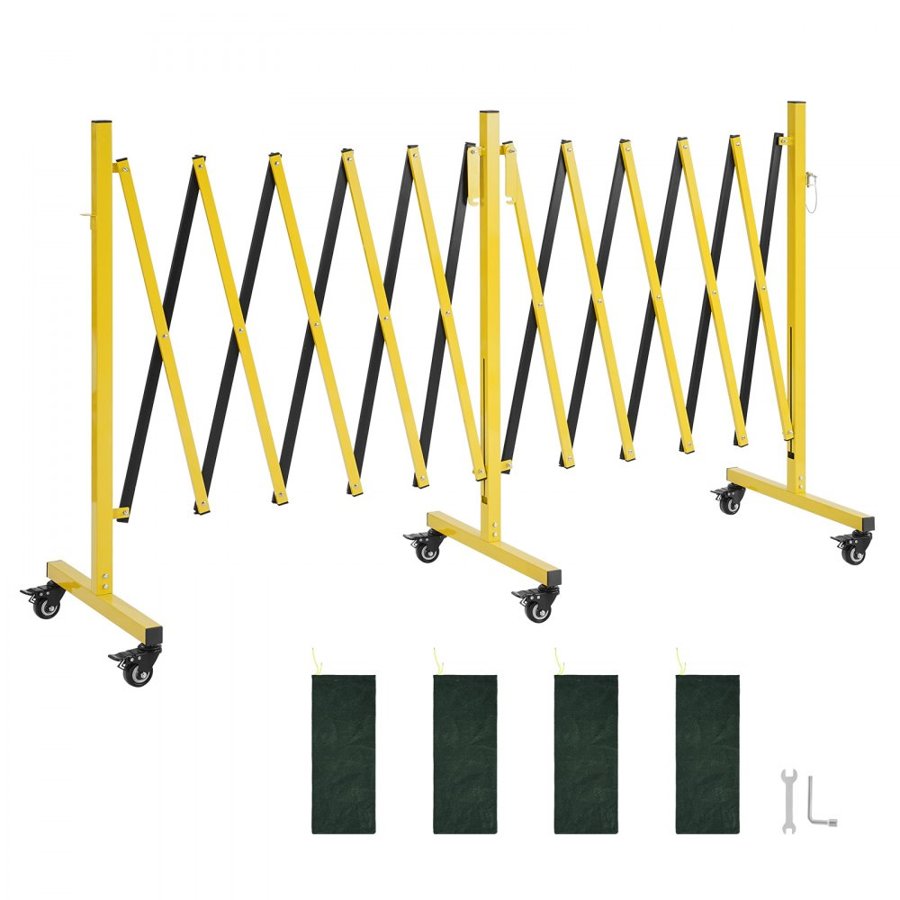 VEVOR Retractable Barricade – 18 ft, 6 Locking Casters