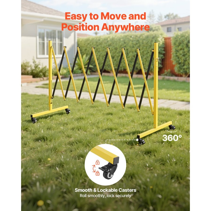 VEVOR Expandable Barricade with Wheels – 3.82m Gate
