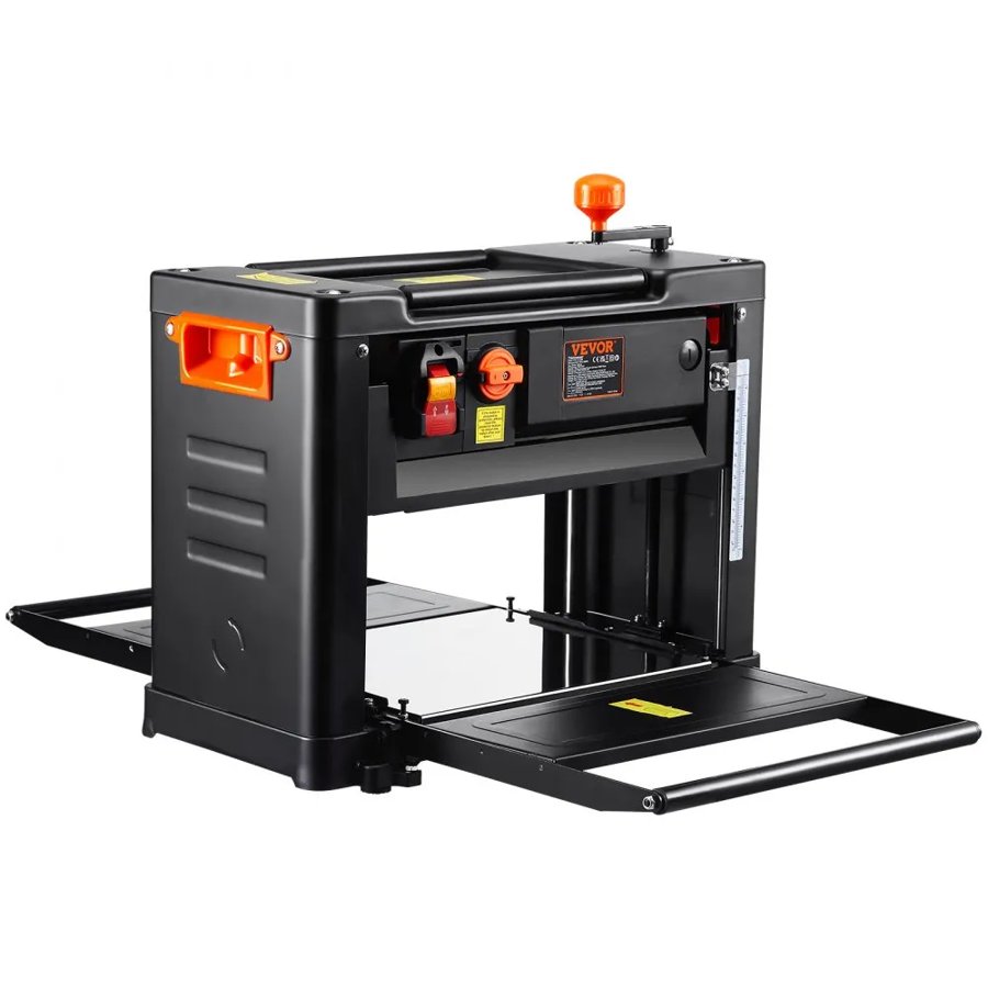 VEVOR Thickness Planer, Two Speed, 33 cm Width Worktable Benchtop Planer, Three-Blade, 15-Amp 2000W Powerful Motor, 30.5 cm Extended Infeeding Table, Low Noise for both hard & soft wood material removal