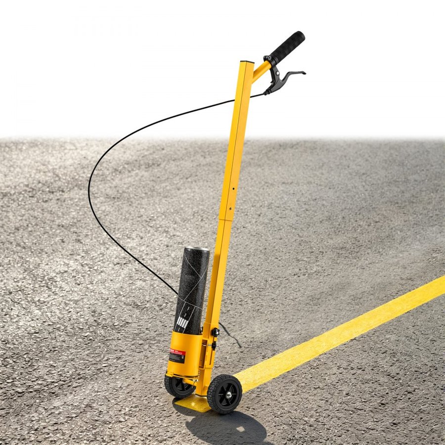 VEVOR Striping Line Painting Wand Industrial Two-Wheel Marking Paint Wand, For Ground Marking, Parking Lot and Field, Lightweight and Easy to Push, Compatible with Inverted Striping Paint, Yellow
