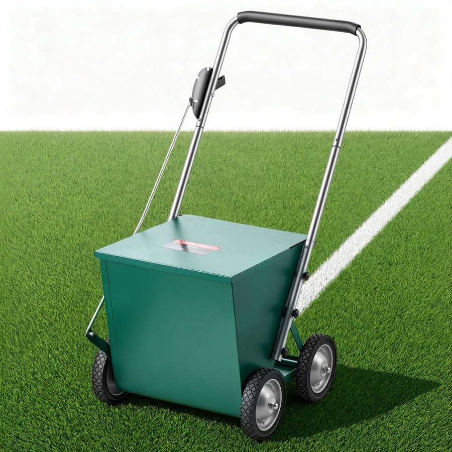 VEVOR Steel Dry Line Marker 29.5kg Powder Capacity Field Dry Line Chalker, For Large Fields, 50-100 mm Adjustable Line Width, with 4 Heavy-Duty Wheels, Clear and Even Marking, Easy One-Person Pushing