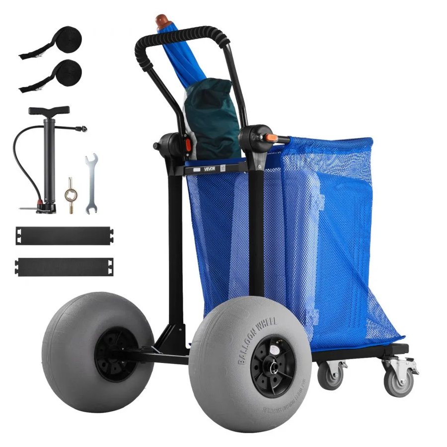 VEVOR Beach Cart with Balloon Wheels – 75 kg, 320 mm Wide