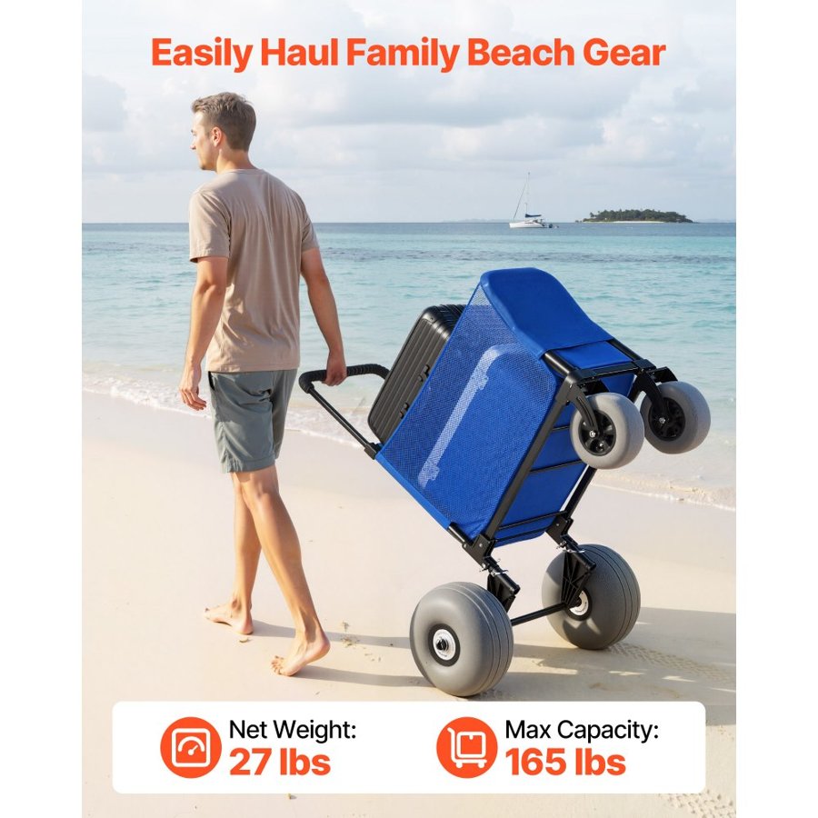 VEVOR Beach Carts with Large Wheels – 300 mm, 75 kg