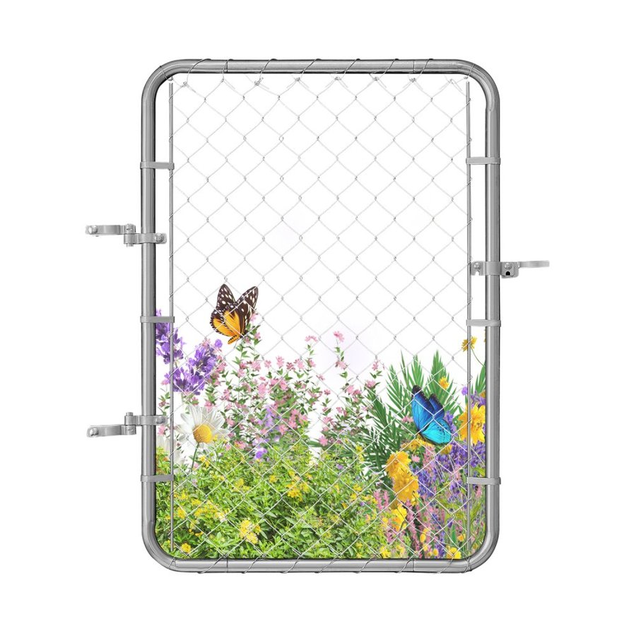 VEVOR Chain Link Fence Gate, 32 x 46 in, Adjustable Chain Link Fence Panel, Fit 2-6 ft (W) x 4 ft (H) Garden Fence Gate Opening, Rust-Resistant Galvanized Fencing Gate for Farm Posts Not Included