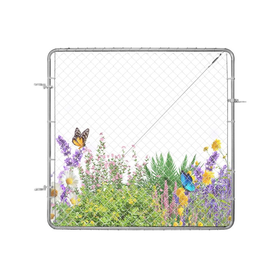 VEVOR Chain Link Fence Gate, 70 x 72 in, Adjustable Chain Link Fence Panel, Fit 3 ft (W) x 4 ft (H) Garden Fence Gate Opening, Rust-Resistant Galvanized Fencing Gate for Farm Posts Not Included