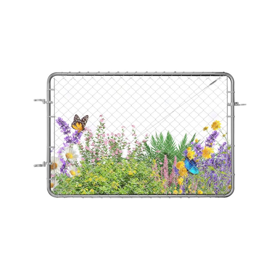 VEVOR Chain Link Fence Gate, 72 x 48 in, Adjustable Chain Link Fence Panel, Fit 2.2-6 ft (W) x 6 ft (H) Garden Fence Gate Opening, Rust-Resistant Galvanized Fencing Gate for Farm, Posts Not Included