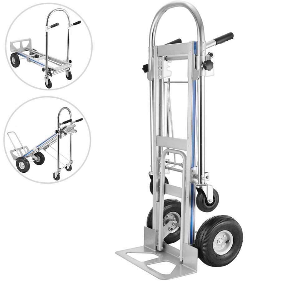 VEVOR 3 In 1 Aluminum Folding Sack Truck Hand Trolley Cart Car Heavy Duty Foldable