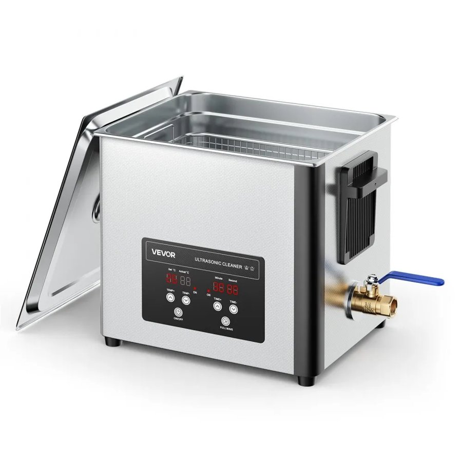 VEVOR 10L Ultrasonic Cleaner, Professional Ultrasonic Cleaner Machine with Cleaning Basket & Digital Display, 180W Stainless Steel 40kHz Cleaning Machine for Watches, Razors, Jewelry, Coins, and More