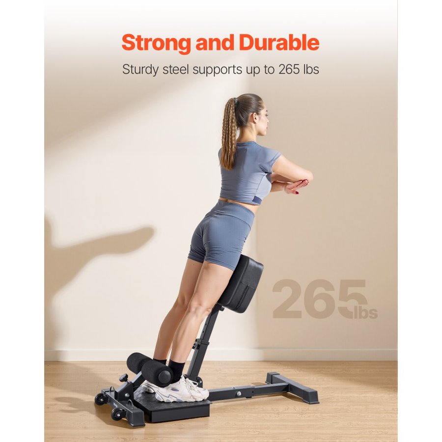 VEVOR Sissy Squat Machine, Multi-Function Deep Sissy Squat Bench for Leg Muscle Training, Easy Setup & Foldable Core Waistline & Glute Workout Equipment, Leg Exercise Machine for Home Gym, Black