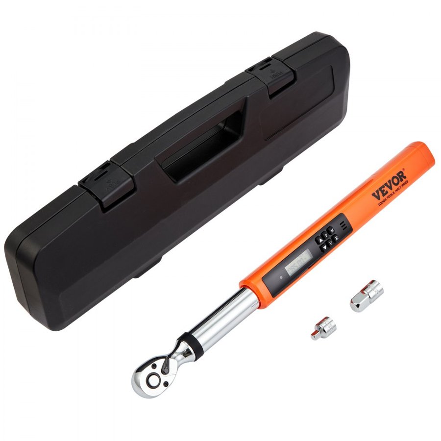 VEVOR Digital Torque Wrench, 9.5 mm Drive Electronic Torque Wrench, Torque Wrench Kit 3.7-37ft.lb/5-50n.m Torque Range Accurate to ±2%, 3-Mode Adjustable Torque Wrench Set with LED Buzzer Calibration Calibration