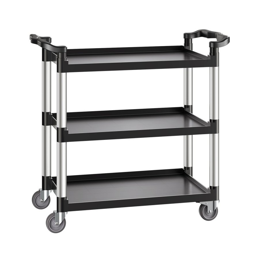 VEVOR 3-Shelf Plastic Utility Cart With Wheels – 330 lbs