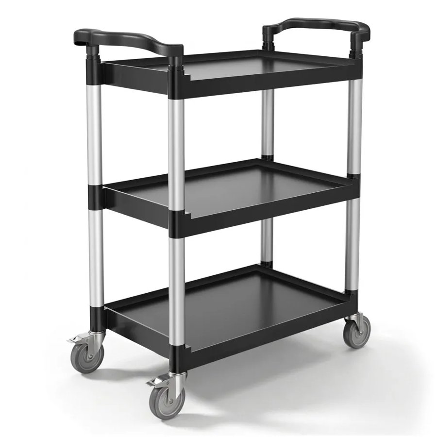 VEVOR 3 Tier Plastic Utility Cart – 300 Lb, 3 Shelves