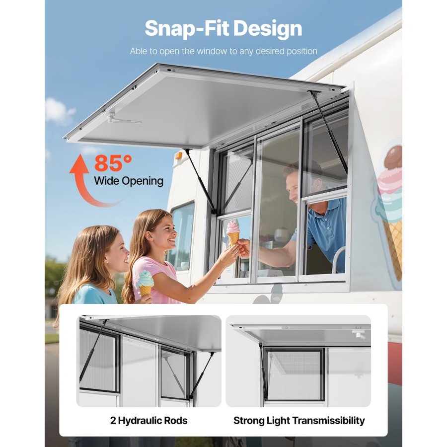 VEVOR 60 x 36 Concession Window – Aluminum Alloy Awning