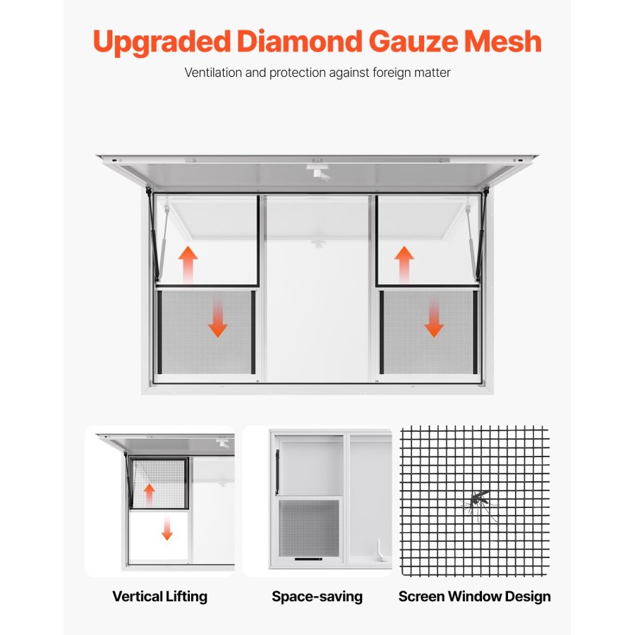 VEVOR 60 x 36 Concession Window – Aluminum Alloy Awning