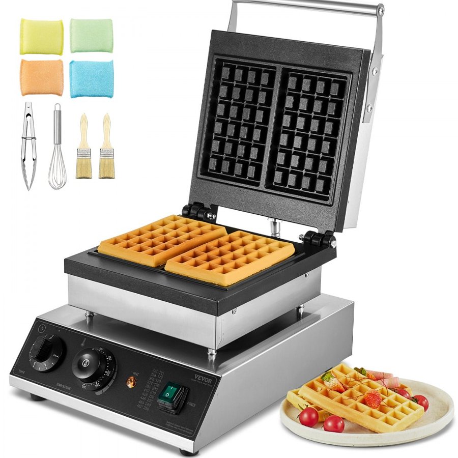 VEVOR Non Stick Waffle Maker – 2PCS, 2000W, Large 170mm