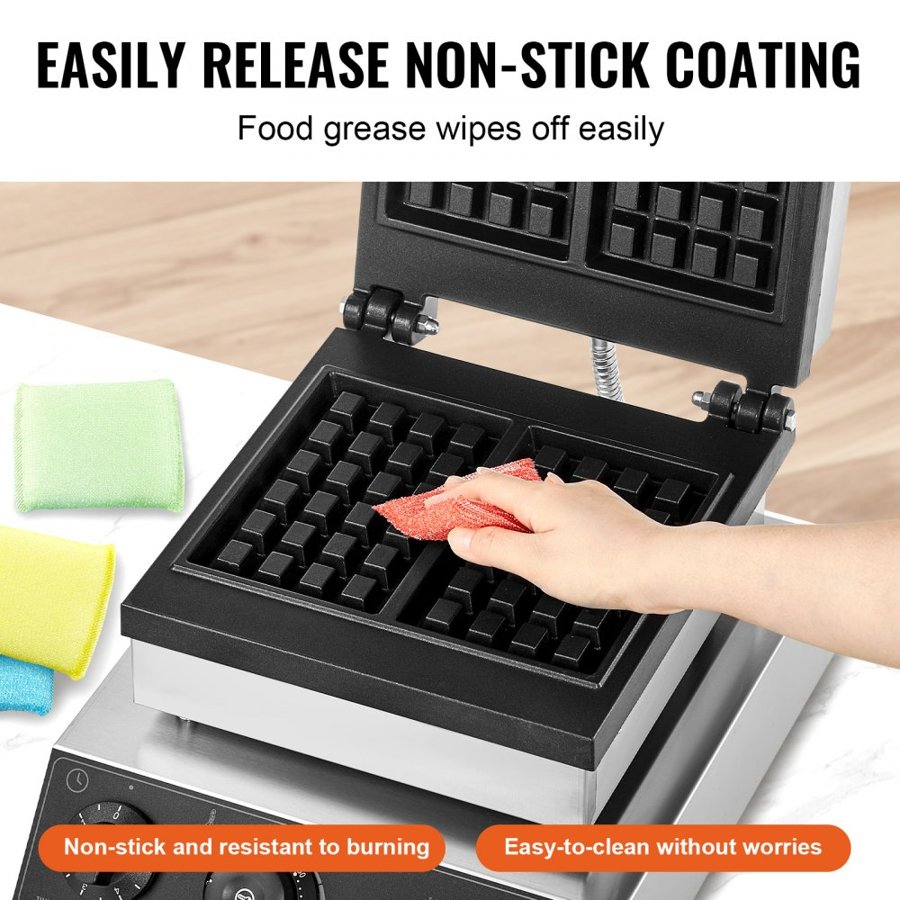 VEVOR Non Stick Waffle Maker – 2PCS, 2000W, Large 170mm
