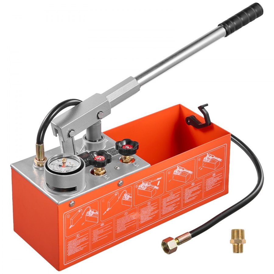 VEVOR Hydrostatic Test Pump – 0-60 Bar, 7.57 L, Dual Valve