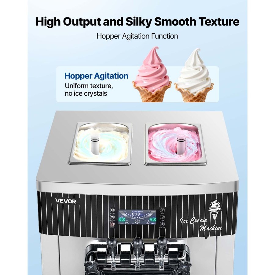 VEVOR Commercial Ice Cream Maker Machine – 20-28L/H, 2200W