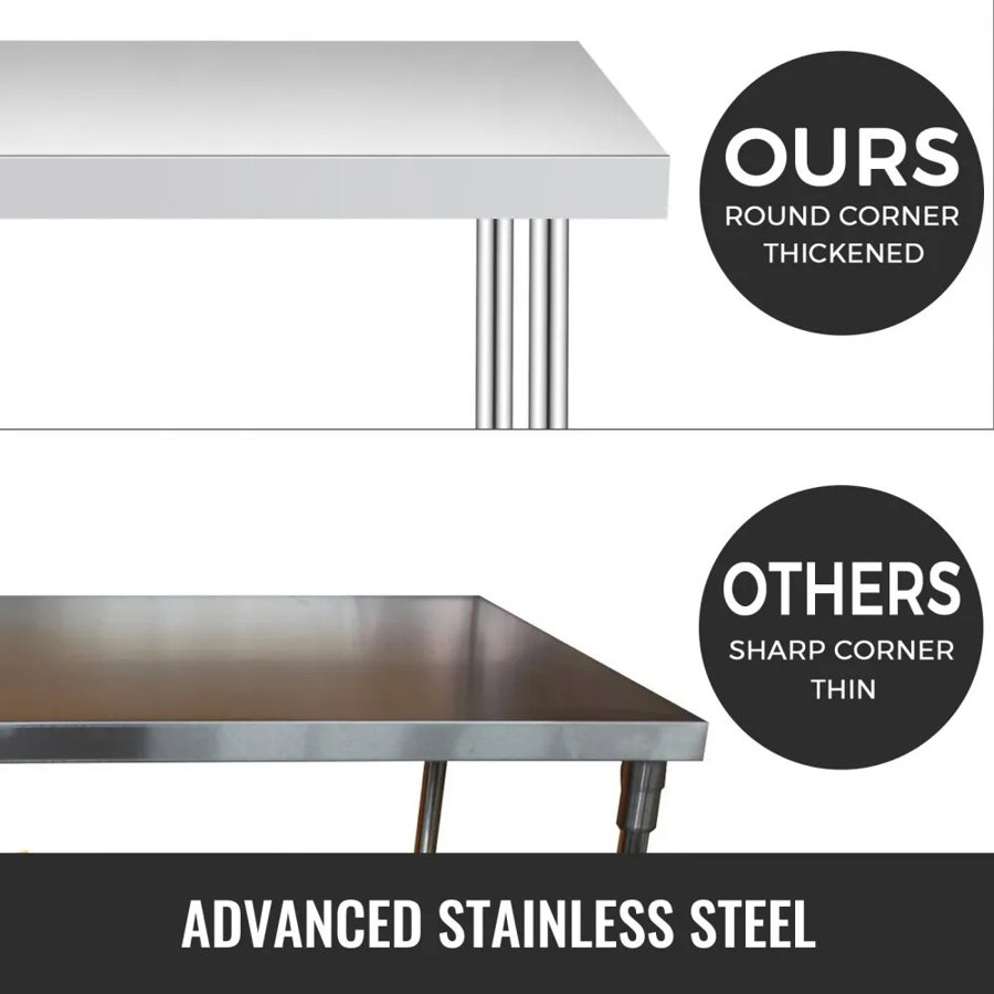 VEVOR Stainless Steel Prep Table For Commercial Use