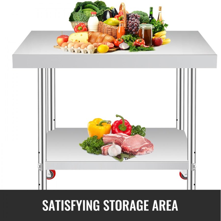 VEVOR Stainless Steel Prep Table For Commercial Use