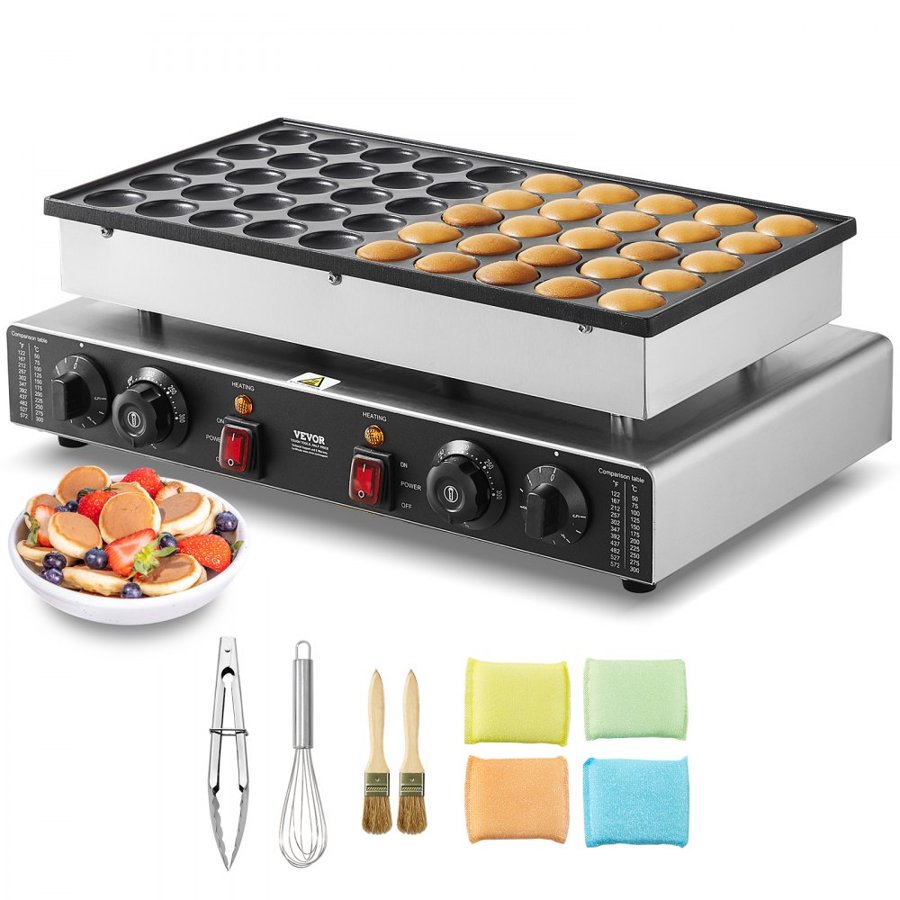 VEVOR Mini Dutch Pancakes Maker – 50 PCS, 43 mm, 1700 W