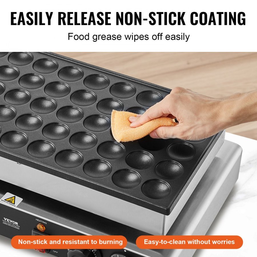 VEVOR Mini Dutch Pancakes Maker – 50 PCS, 43 mm, 1700 W