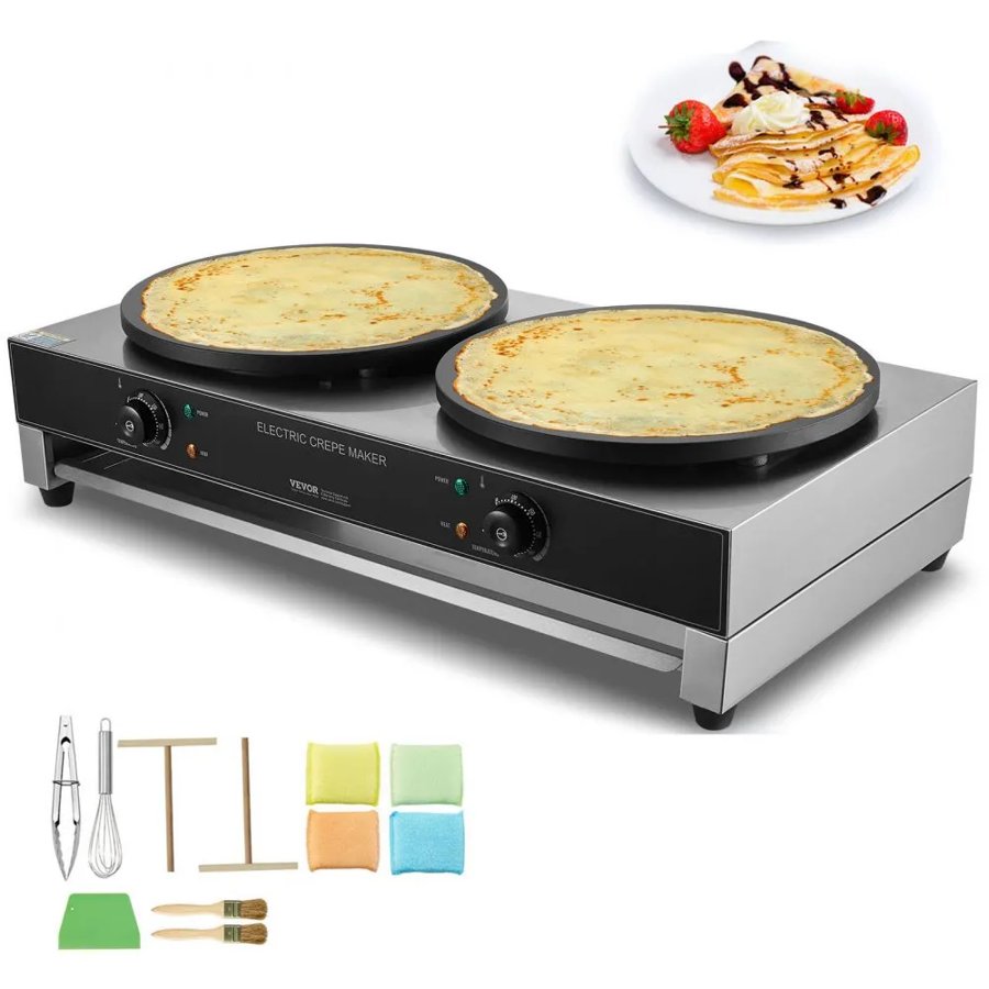 VEVOR Double Crepe Maker – 16-Inch, 6000W, Dual Head