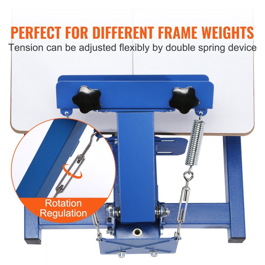 VEVOR Screen Printing Machine, 1 Color 1 Station Silk Screen Printing Press, 21.2x17.7in / 54x45cm Screen Printing Press, Double-layer Positioning Pallet, Adjustable Tension for T-shirt DIY Printing