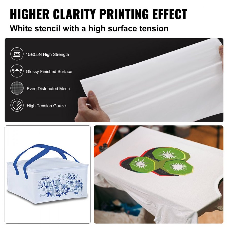 VEVOR Screen Printing Kit Silk Screen Printing Frame 25.4 cm x 35.6 cm 110 Count Mesh 6pcs