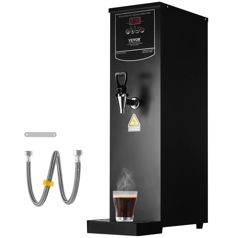 VEVOR Commercial Water Boiler, Electric Hot Water Dispenser with 316 Stainless Steel Heating Tube, 1500W Step-by-step Fast Heating 50L per Hour Hot Water Boiler, for Coffee Tea Restaurant Office